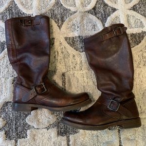 Frye Veronica Slouch Distressed Leather Boots
